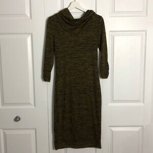 💜 S 💜 NWT Dress Cowl Neck Midi Dress 3/4 Sleeve Knit Stretchy​